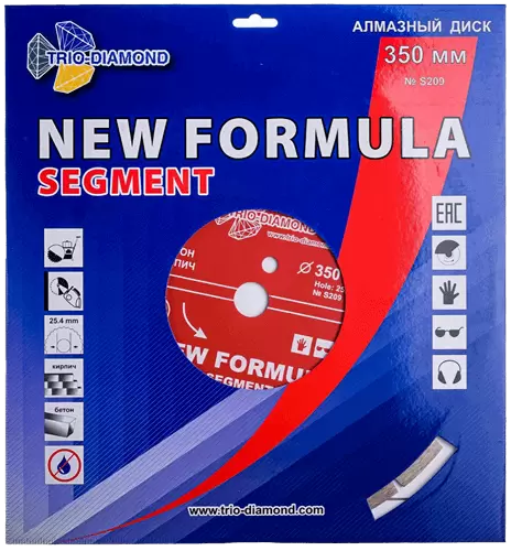 Алмазный диск по бетону 350*25.4*10*3.2мм New Formula Segment Trio-Diamond S209 - интернет-магазин «Стронг Инструмент» город Новосибирск