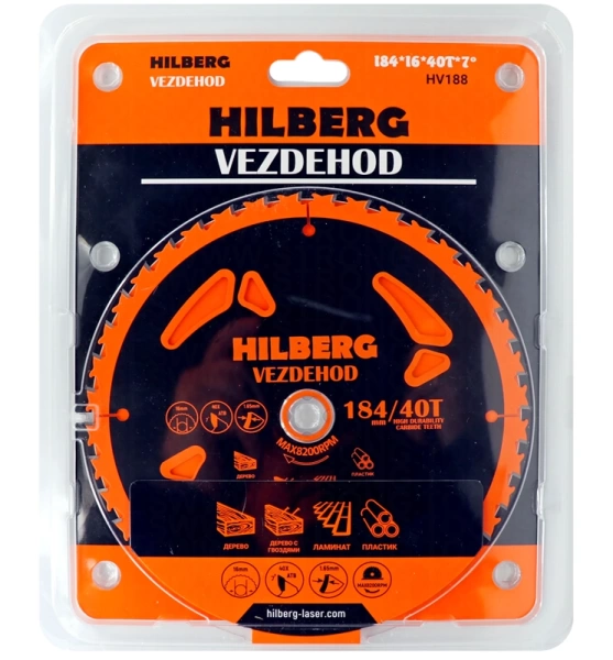 Универсальный пильный диск 184*16*40Т Vezdehod Hilberg HV188 - интернет-магазин «Стронг Инструмент» город Новосибирск