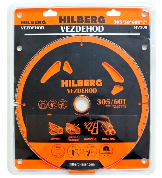 Универсальный пильный диск 305*30*60Т Vezdehod Hilberg HV308 - интернет-магазин «Стронг Инструмент» город Новосибирск
