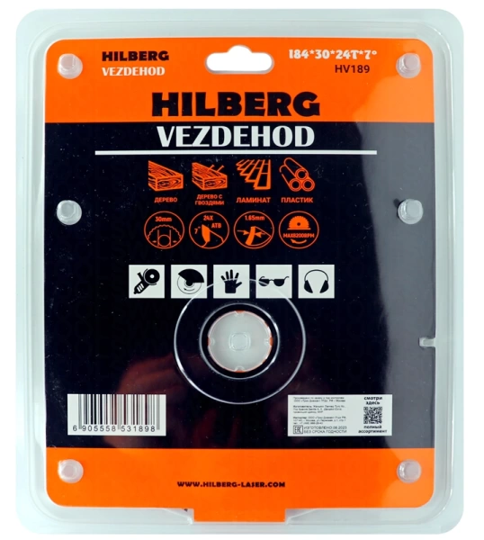Универсальный пильный диск 184*30*24Т Vezdehod Hilberg HV189 - интернет-магазин «Стронг Инструмент» город Новосибирск
